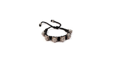 Black and silver Motif Tribal Bracelet